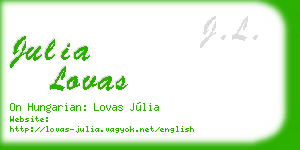 julia lovas business card